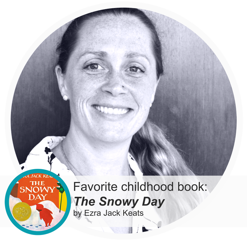 A picture of Michelle Goldshlag, the CEO of Cultured Kids and of her favorite childhood book: The Snowy Day by Ezra Jack Keats